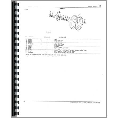 john deere 510 baler parts diagram