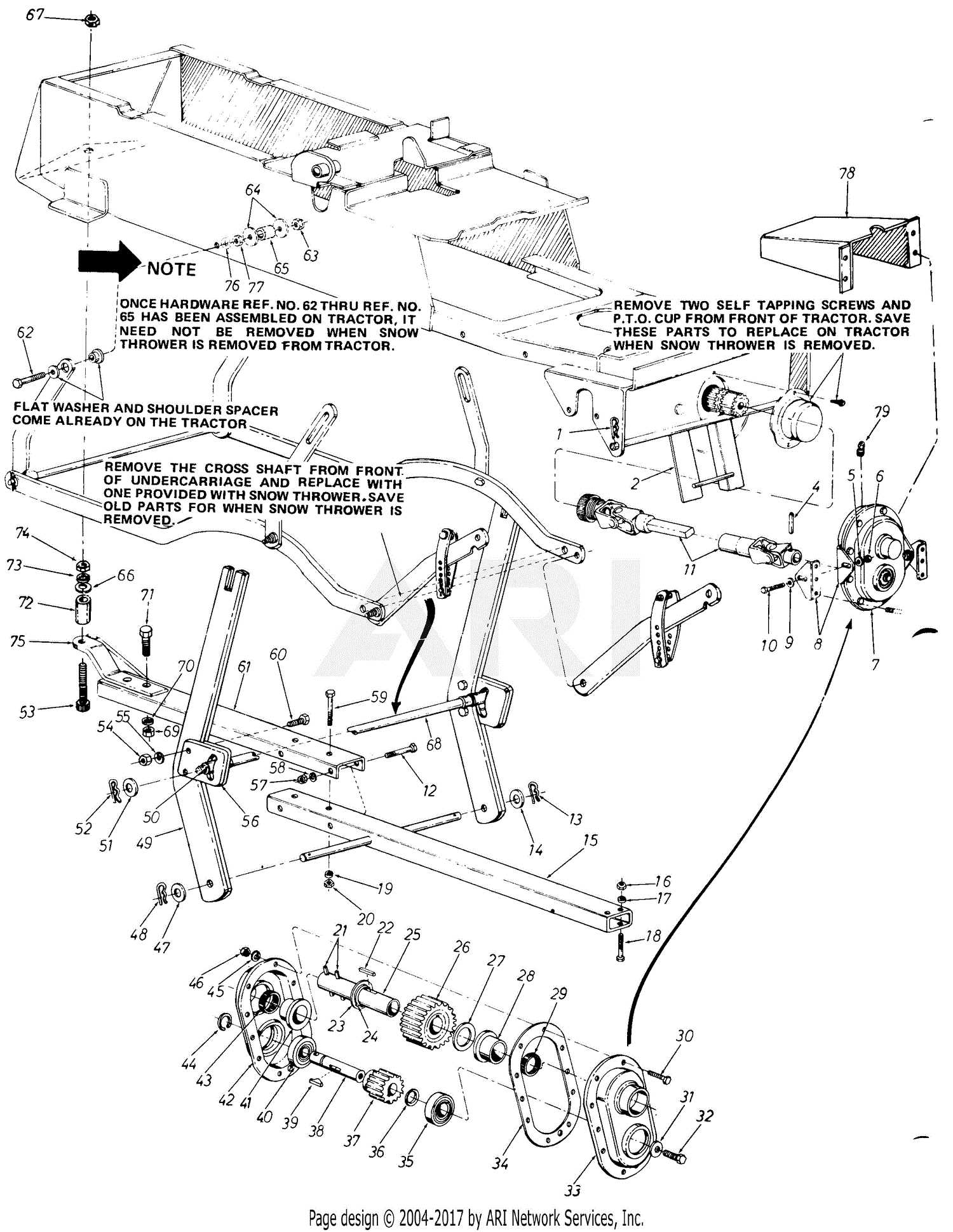 john deere 54 inch snow blower parts diagram