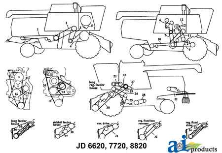 john deere 6620 combine parts diagram