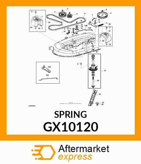 john deere la105 mower deck parts diagram