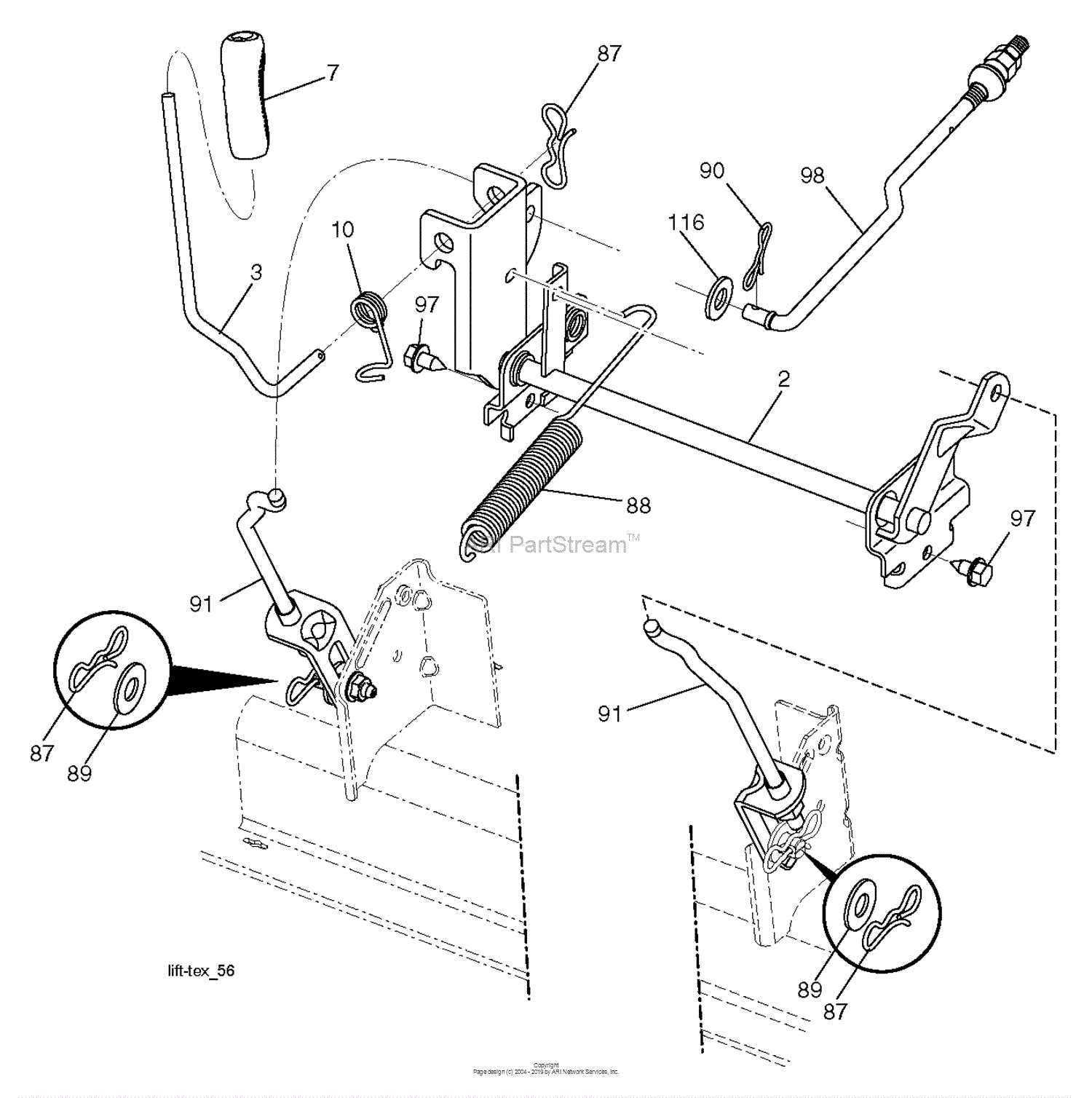 john deere la145 mower deck parts diagram