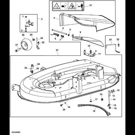 john deere la145 mower deck parts diagram