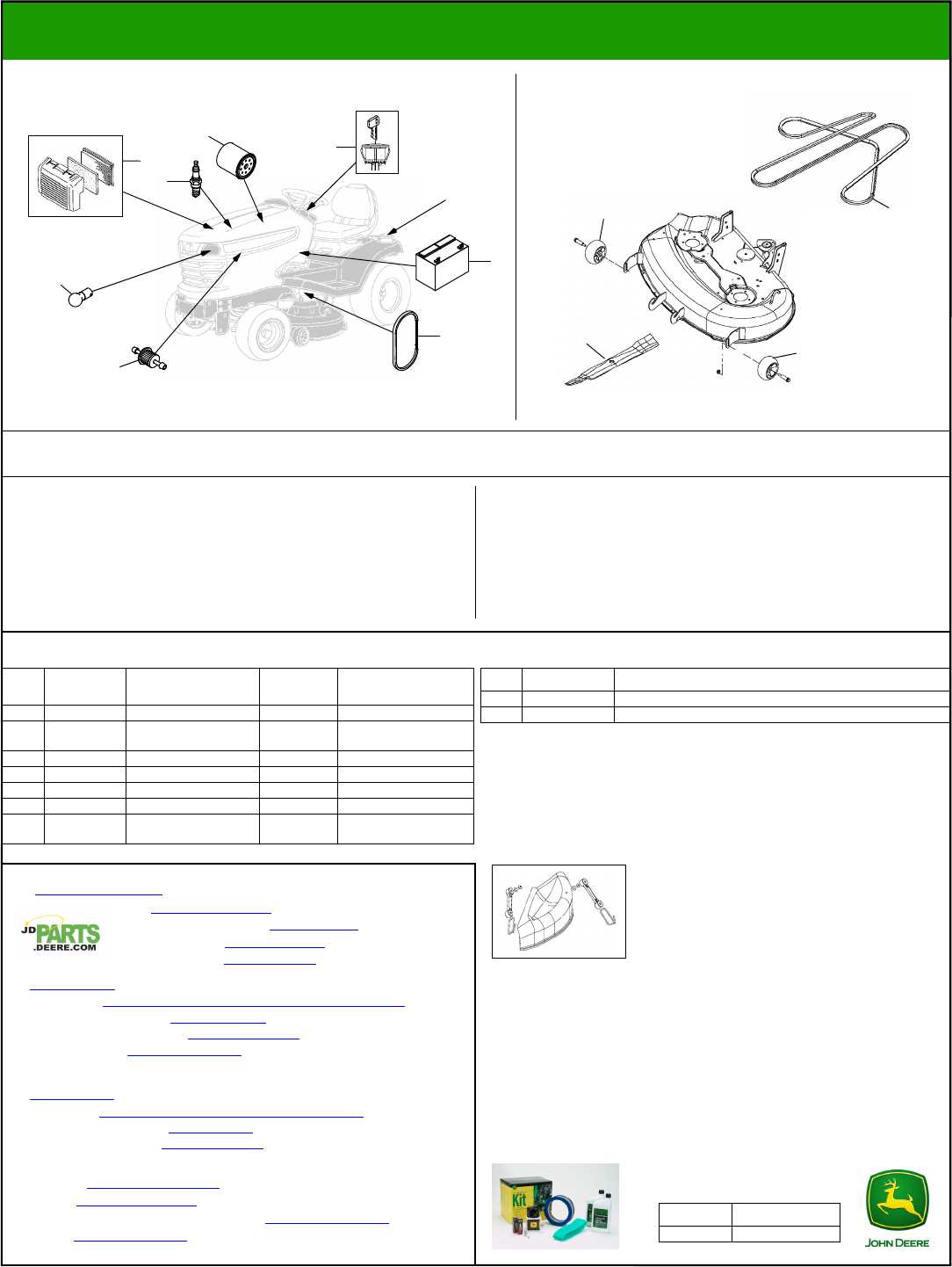 john deere x300 deck parts diagram