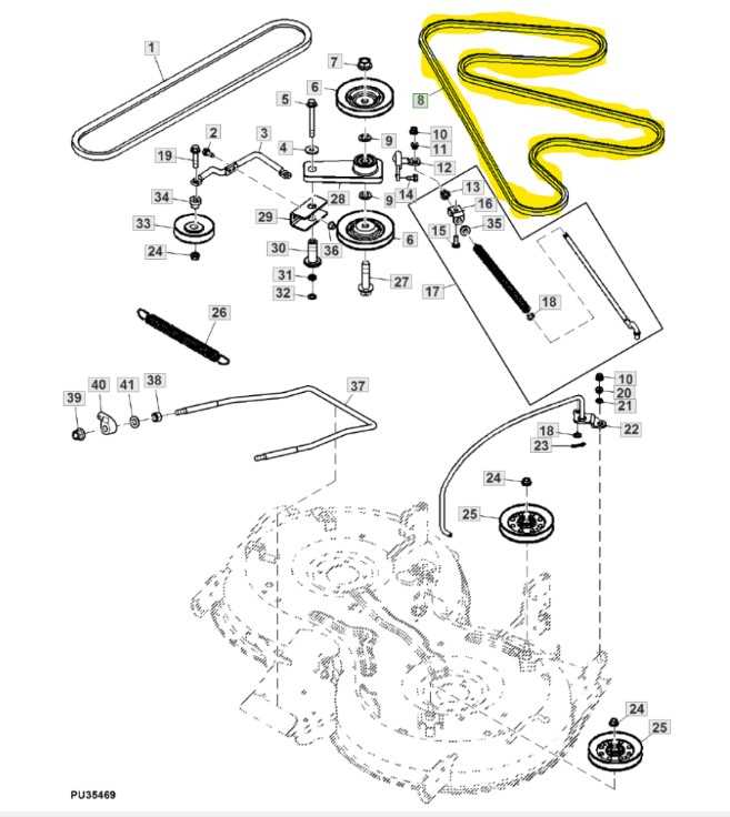 john deere x320 54 mower deck parts diagram