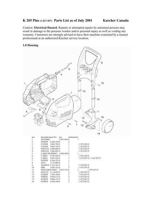 karcher parts diagram