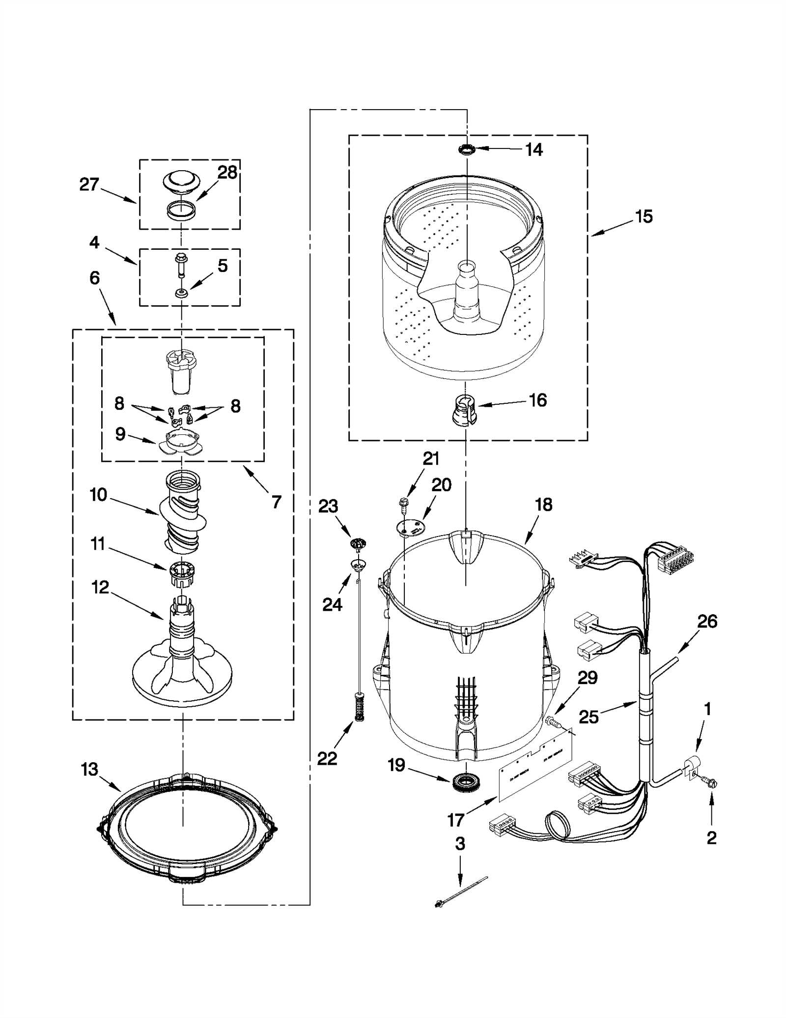 kenmore model 110 washer parts diagram