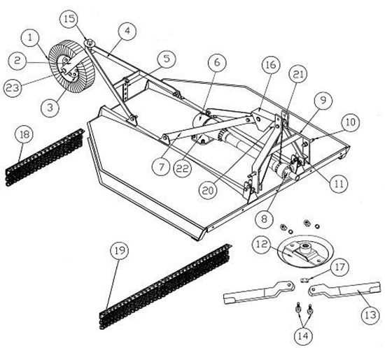 king kutter finish mower parts diagram