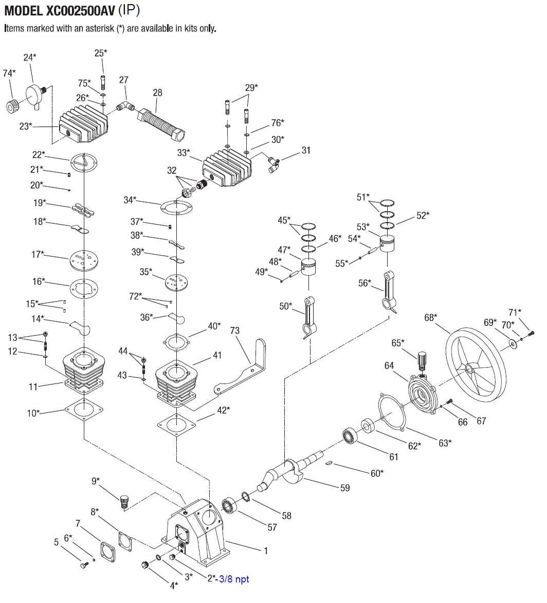 kobalt air compressor parts diagram