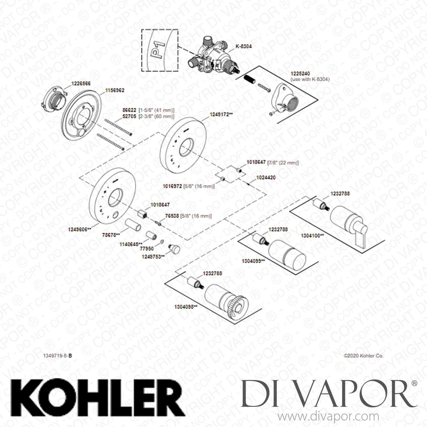 kohler shower valve parts diagram