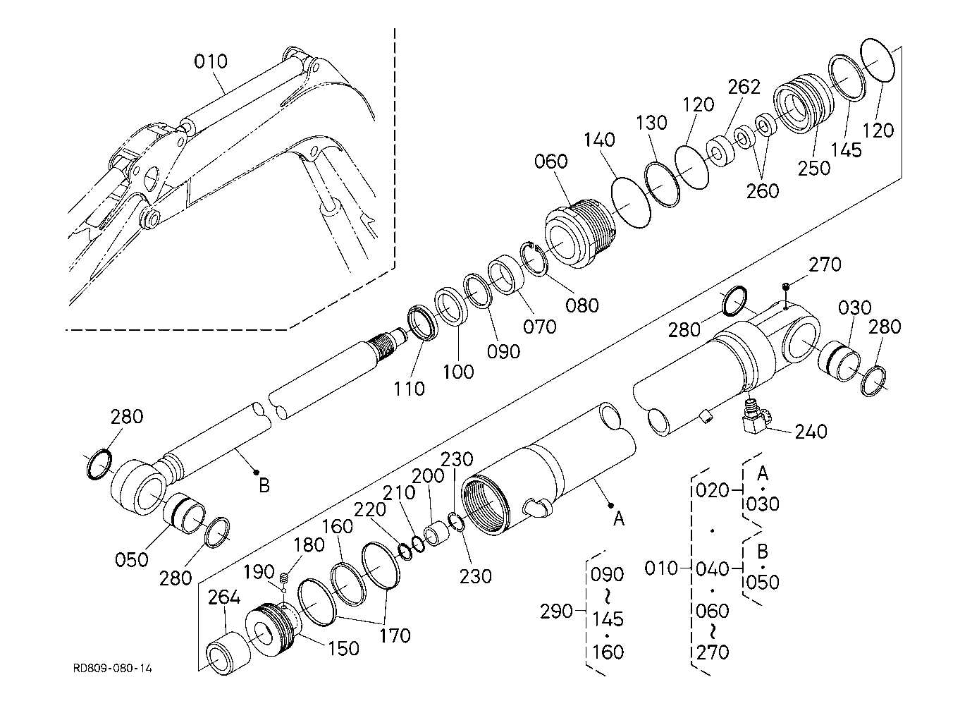 kubota kx080 3 parts diagram