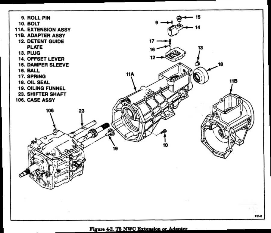 labeled t5 transmission parts diagram