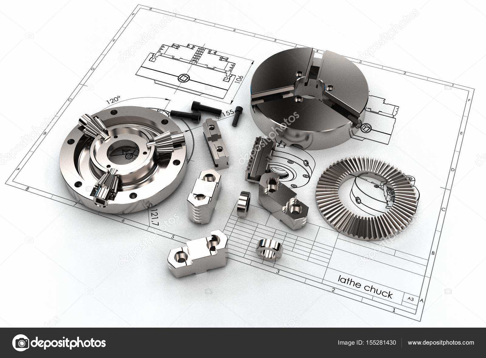 lathe chuck parts diagram