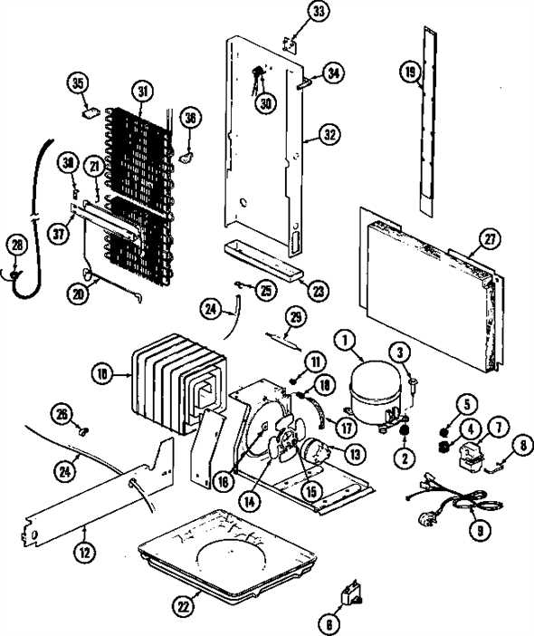 magic chef refrigerator parts diagram