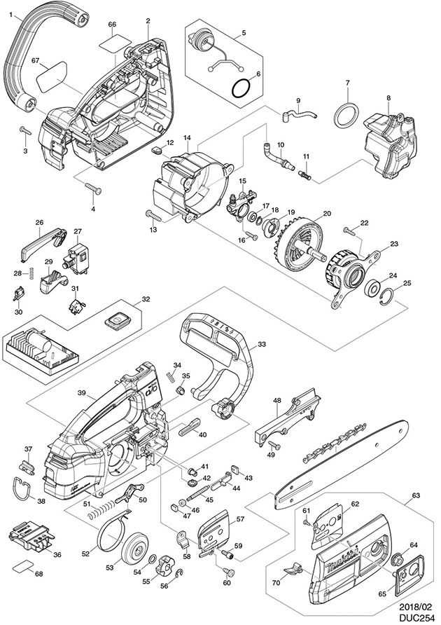 makita chainsaw parts diagram