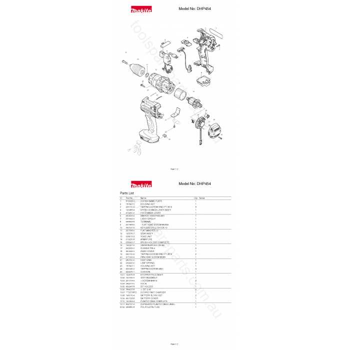 makita dhr242 parts diagram