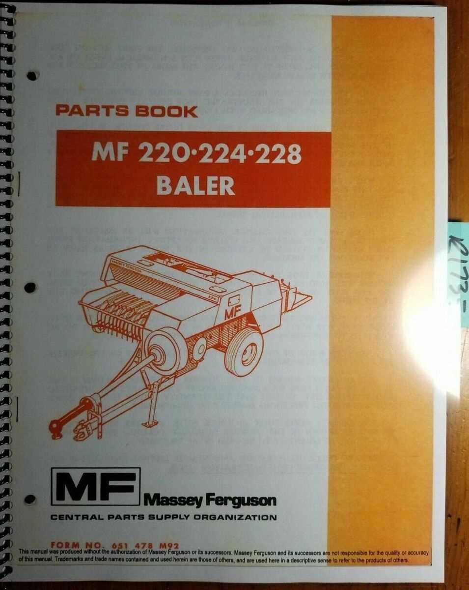 massey ferguson 224 baler parts diagram