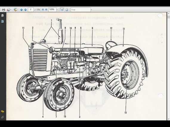 massey ferguson tractor parts diagram