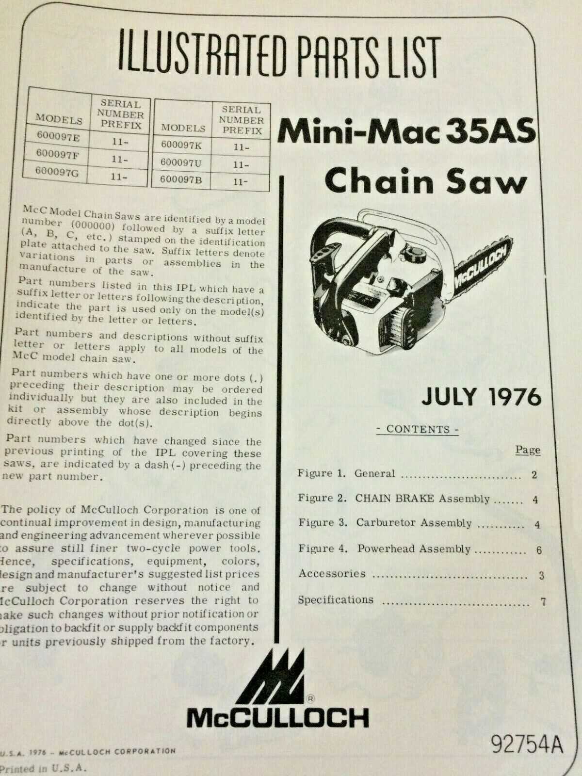 mcculloch 3516 chainsaw parts diagram