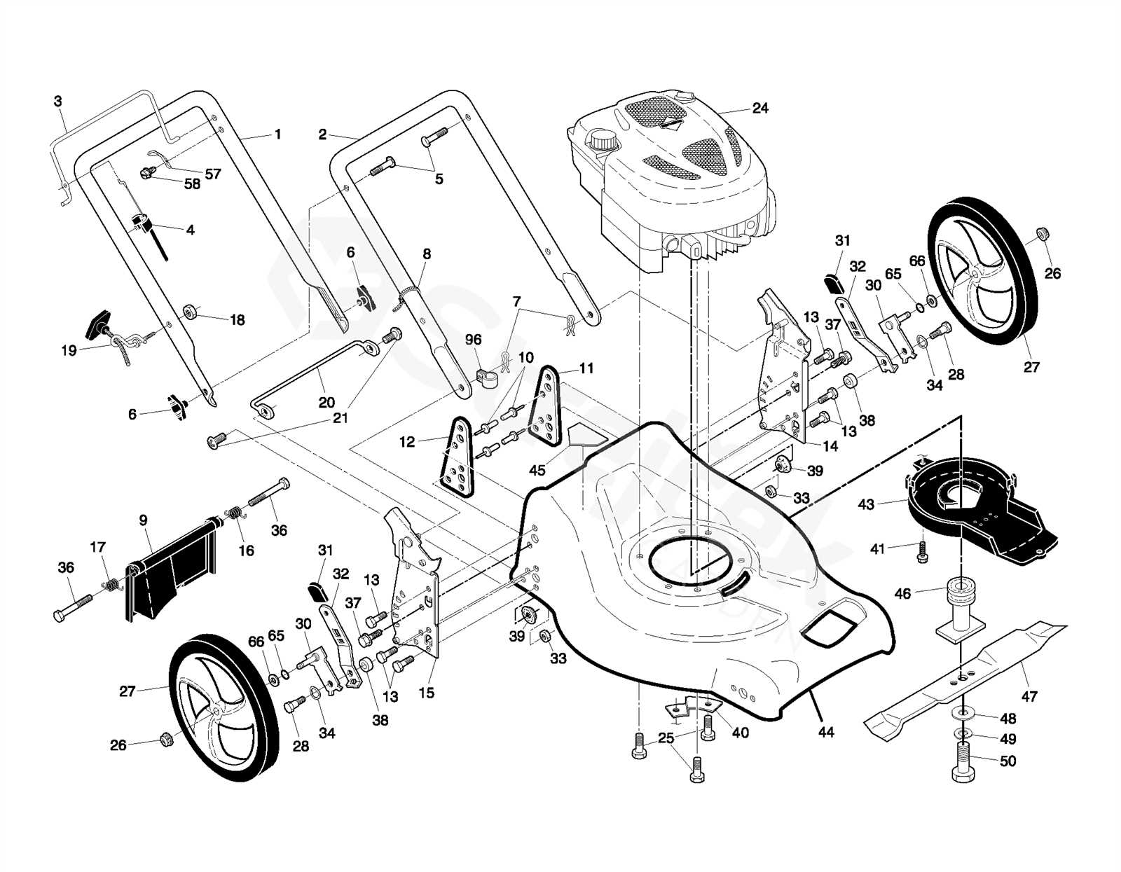 mcculloch lawn mower parts diagram