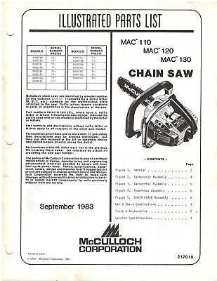 mcculloch mac 110 parts diagram