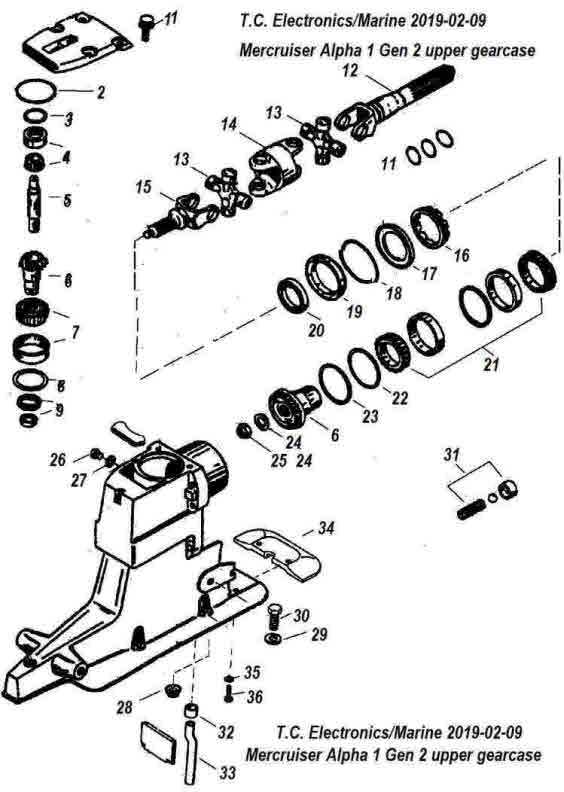 mercruiser alpha one lower unit parts diagram