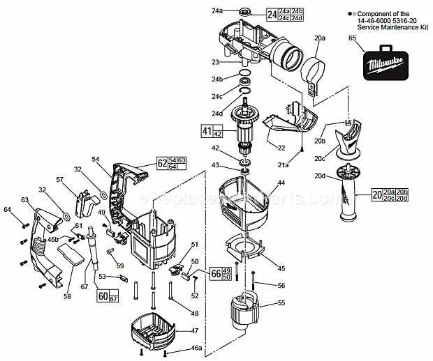 milwaukee hammer drill parts diagram