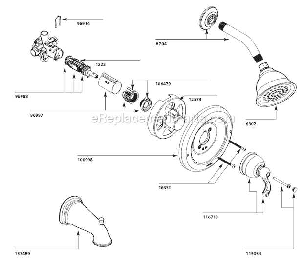 moen single handle shower faucet parts diagram