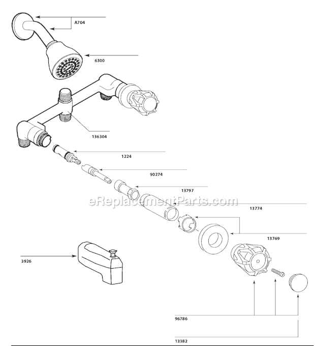 moen tub faucet parts diagram