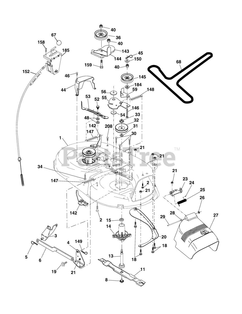 murray lawn mower deck parts diagram