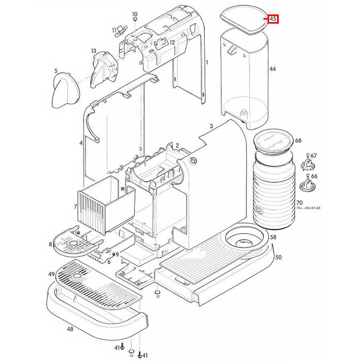 nespresso vertuo machine parts diagram