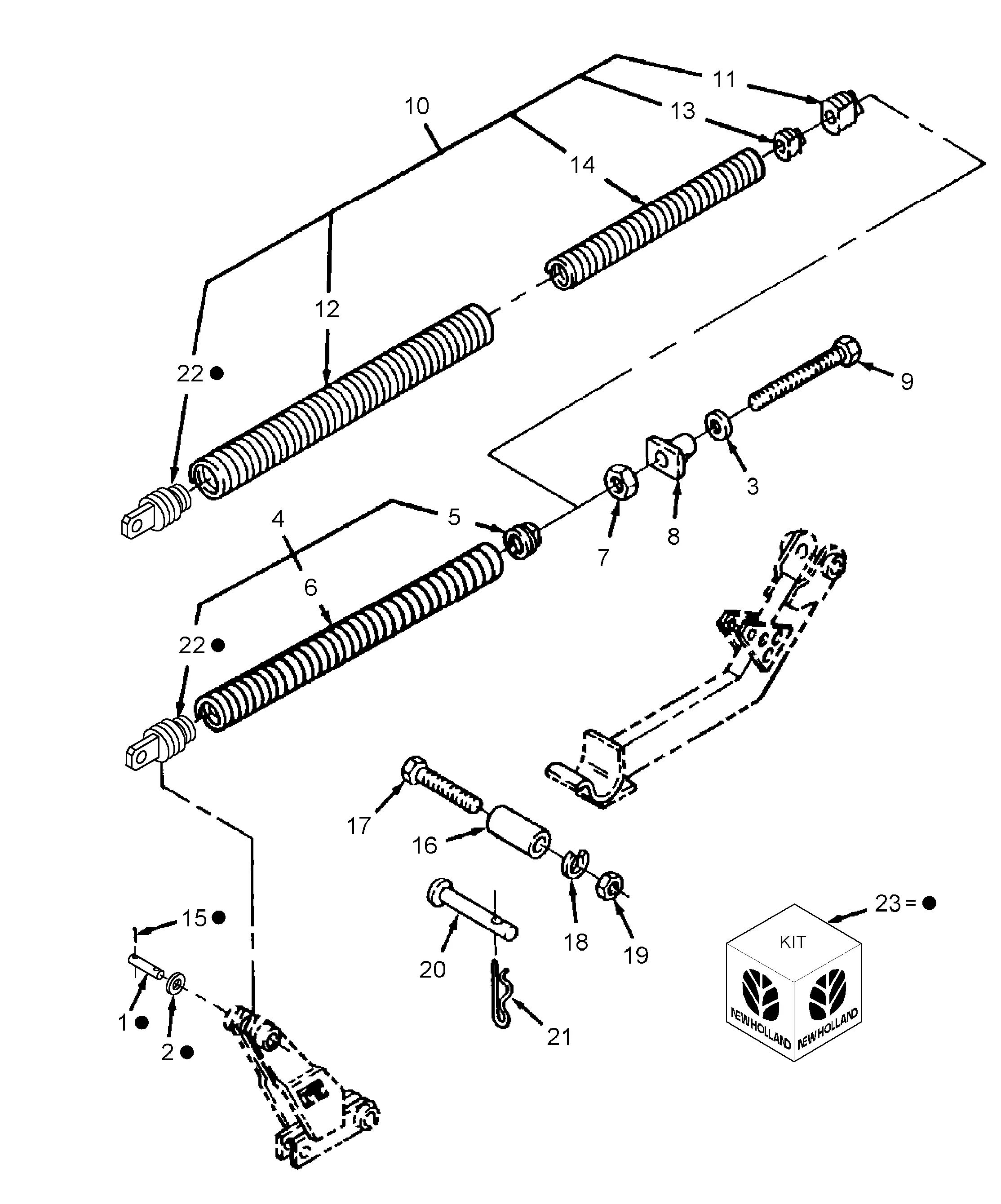 new holland 2300 header parts diagram