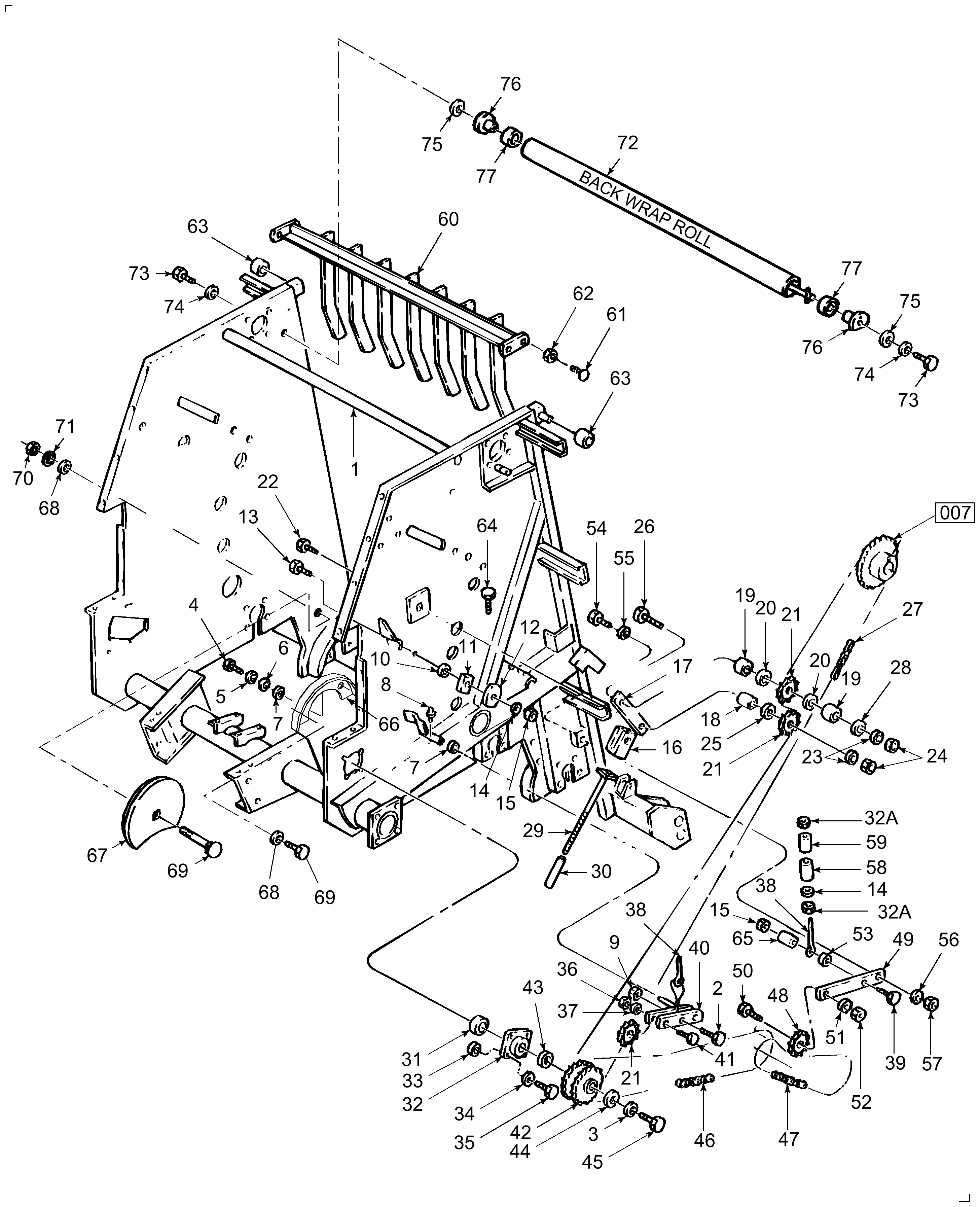 new holland 644 round baler parts diagram