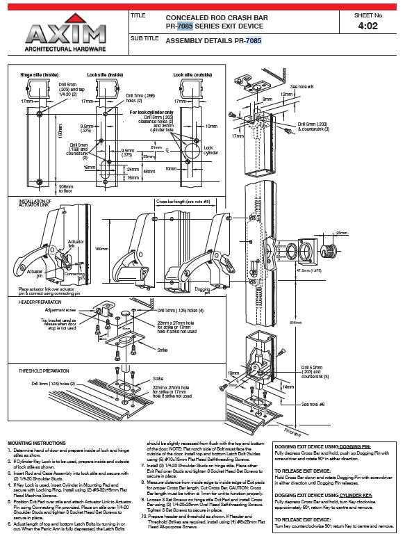 panic bar parts diagram