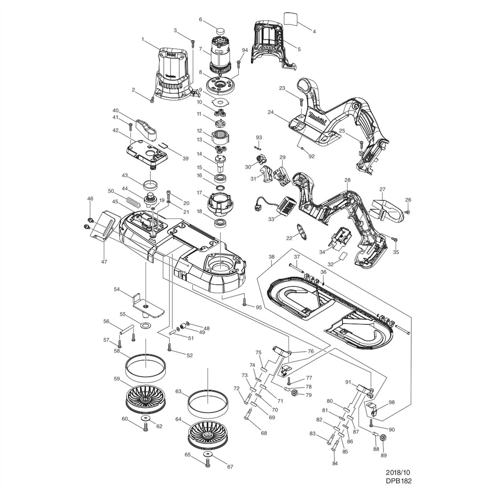 parts of a bandsaw diagram