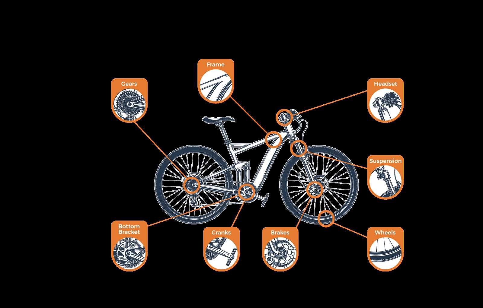 parts of a mountain bike diagram