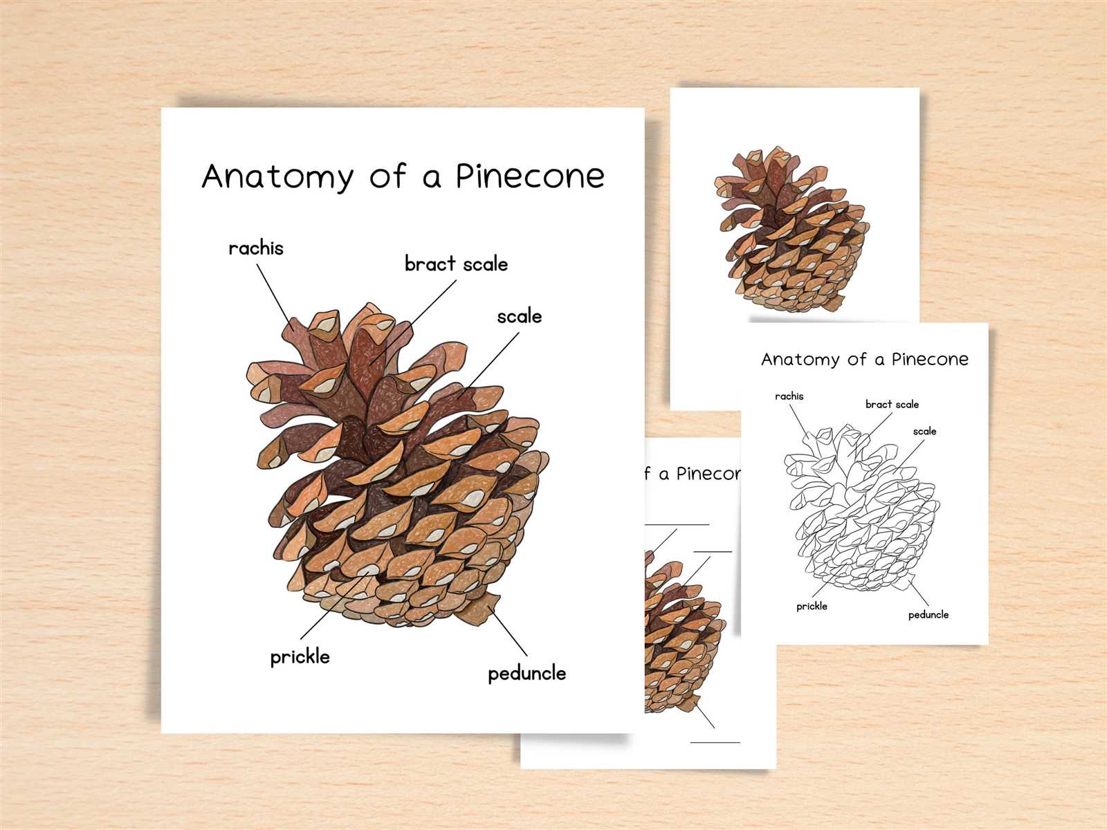 parts of a pine cone diagram poster