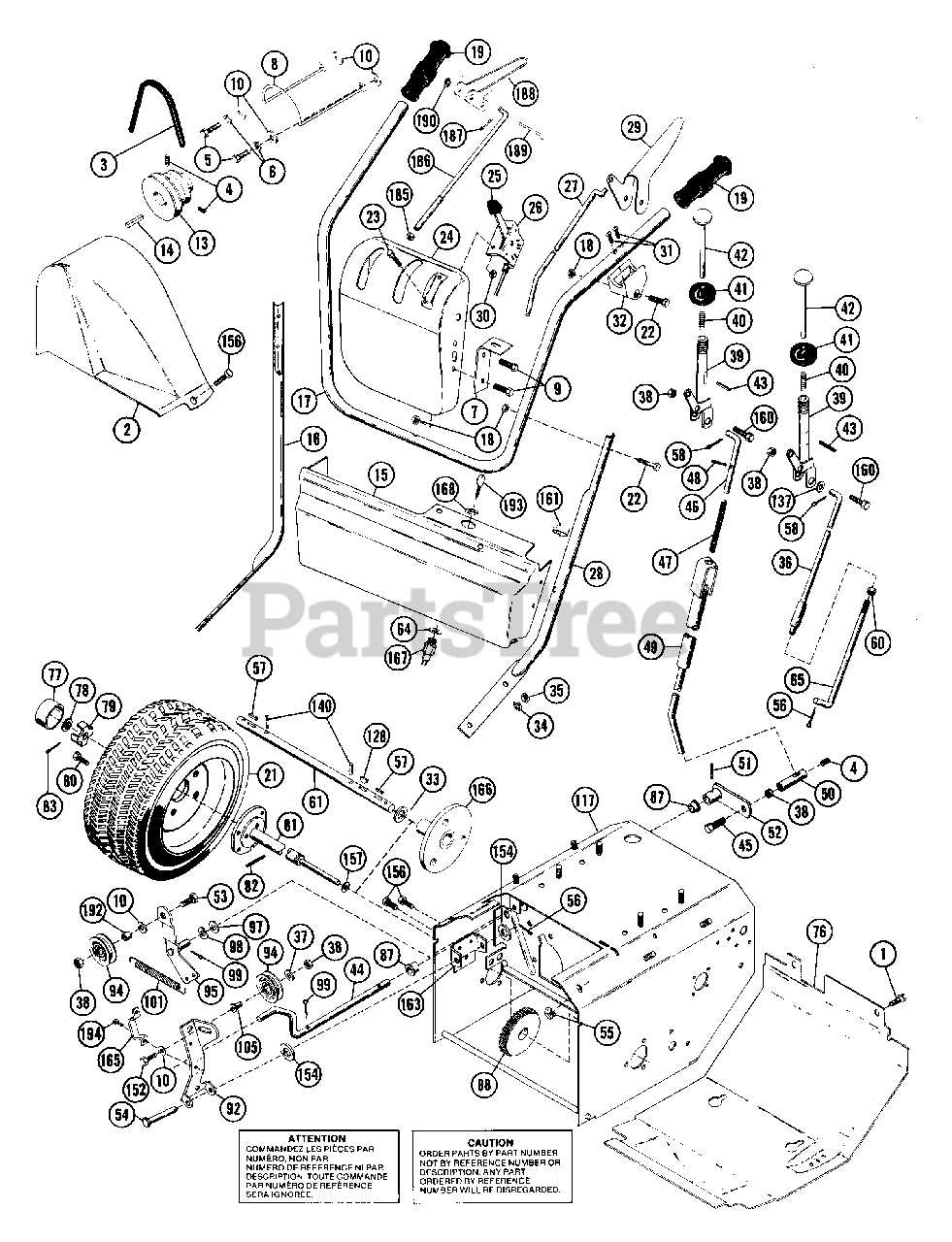 parts of a snowblower diagram