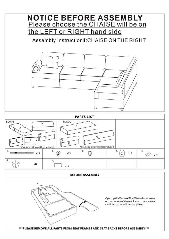 parts of a sofa diagram