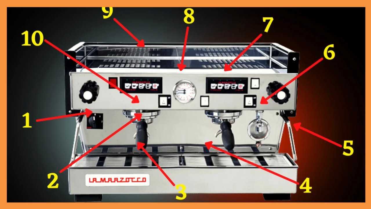 parts of espresso machine diagram