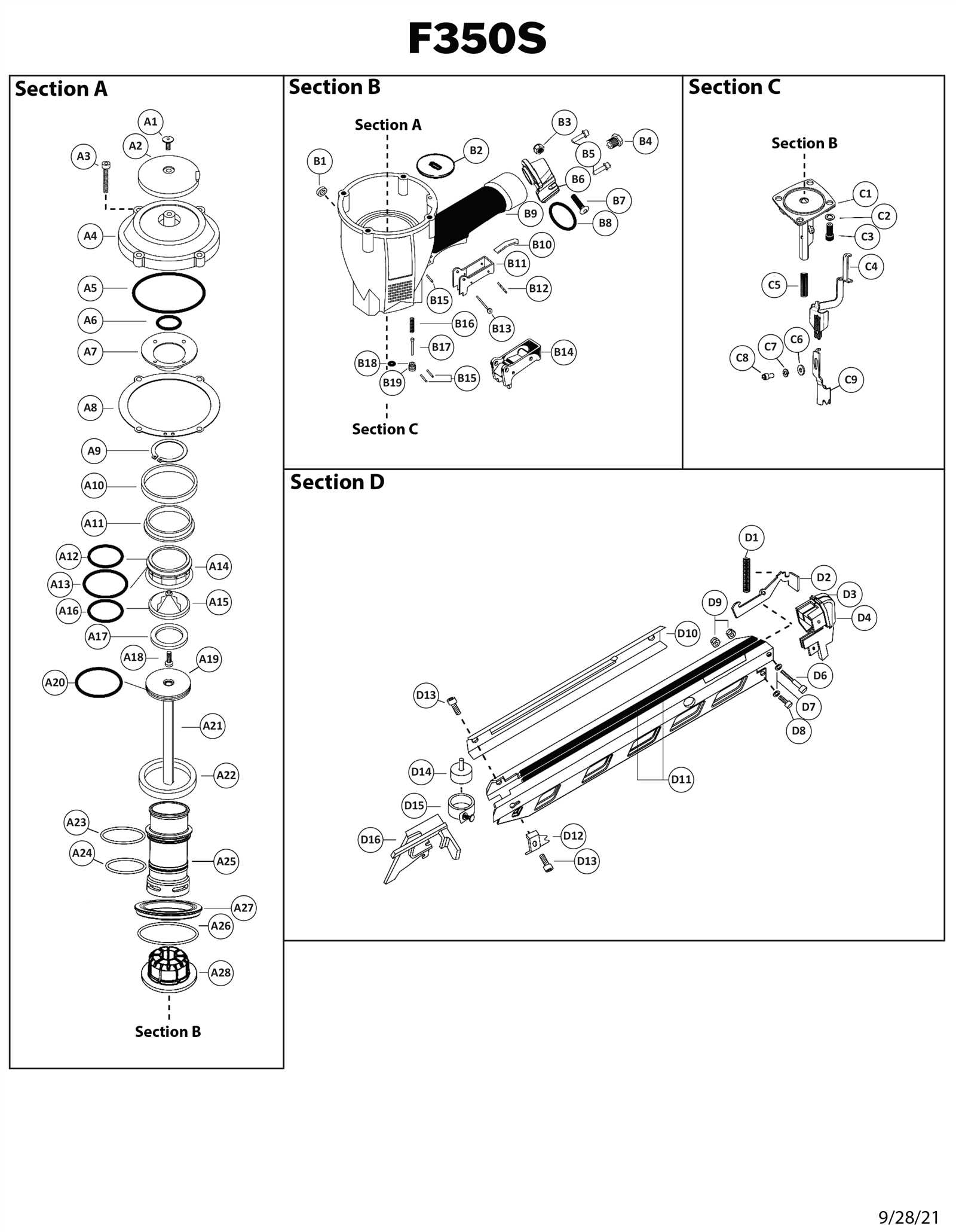 paslode finish nailer parts diagram