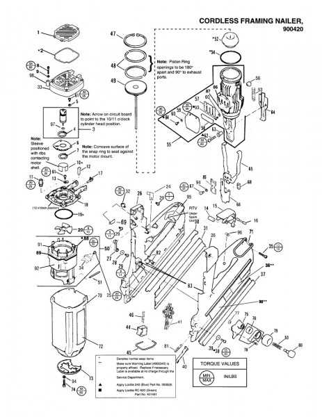 paslode finish nailer parts diagram