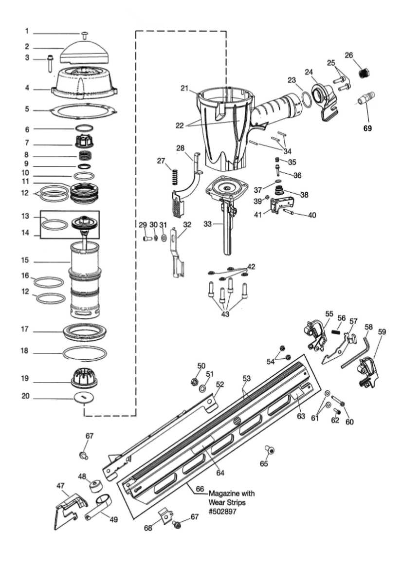 paslode nail gun parts diagram