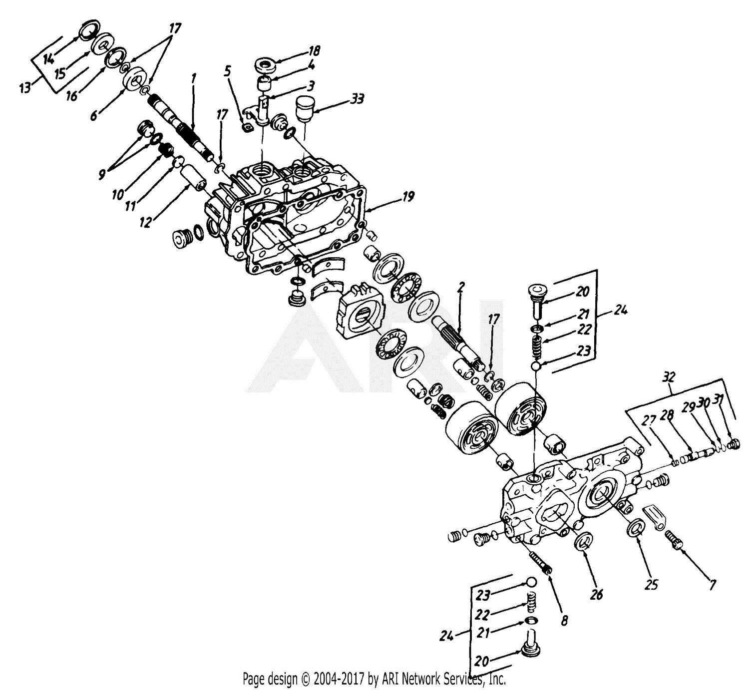 peerless hydrostatic transmission parts diagram