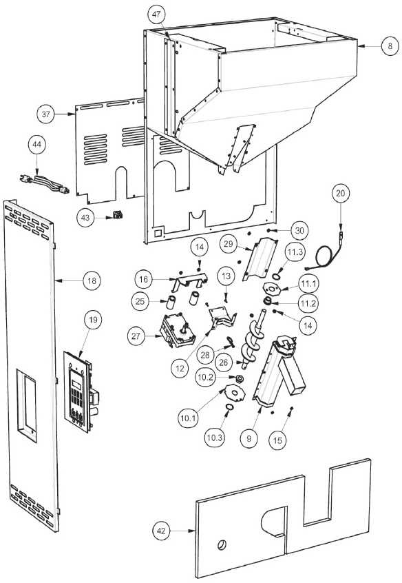 pellet stove parts diagram