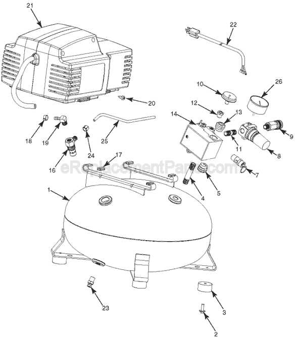 porter cable 6 gallon air compressor parts diagram