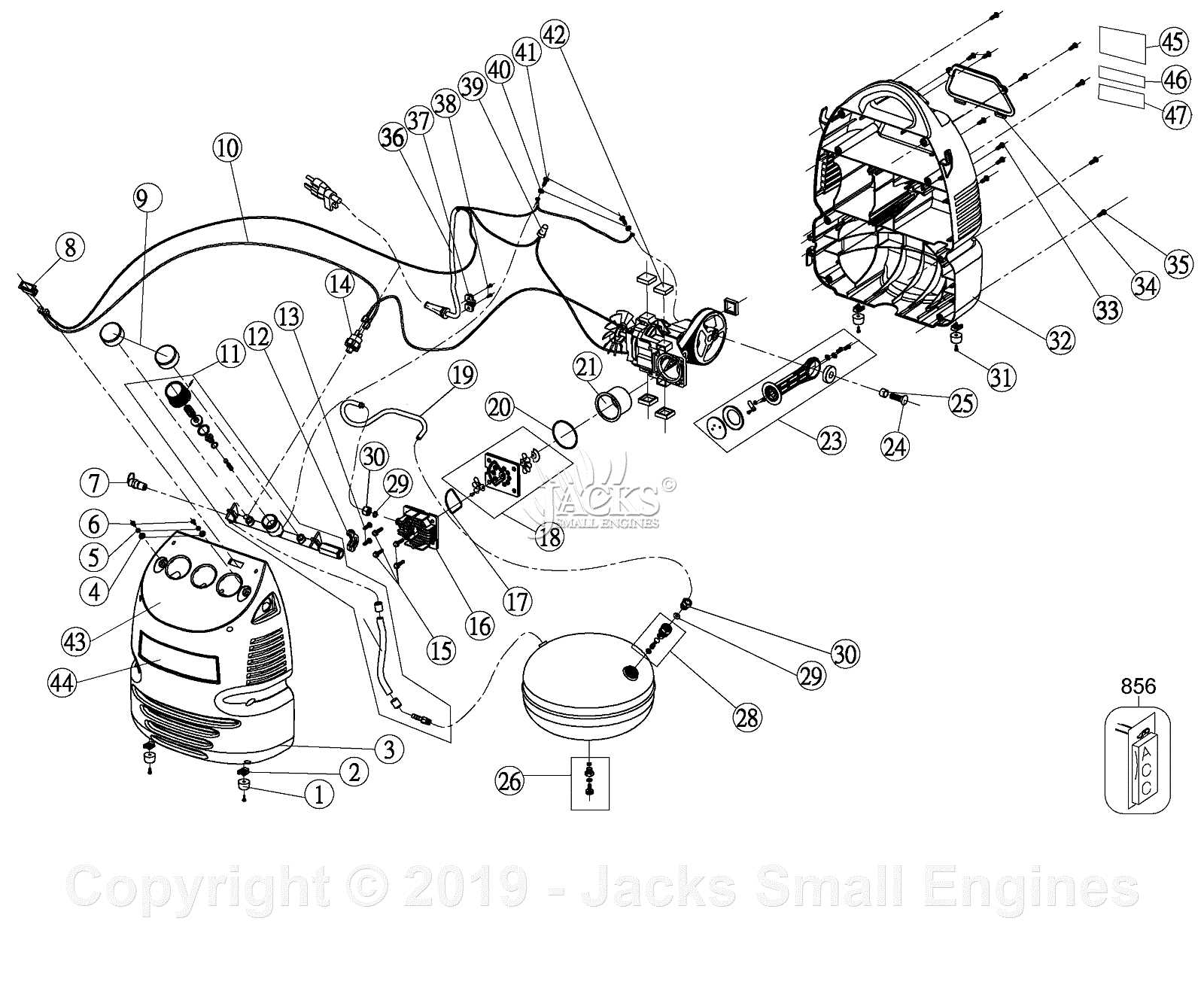 porter cable 6 gallon air compressor parts diagram