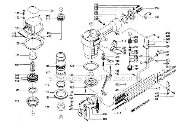 porter cable fn250c parts diagram