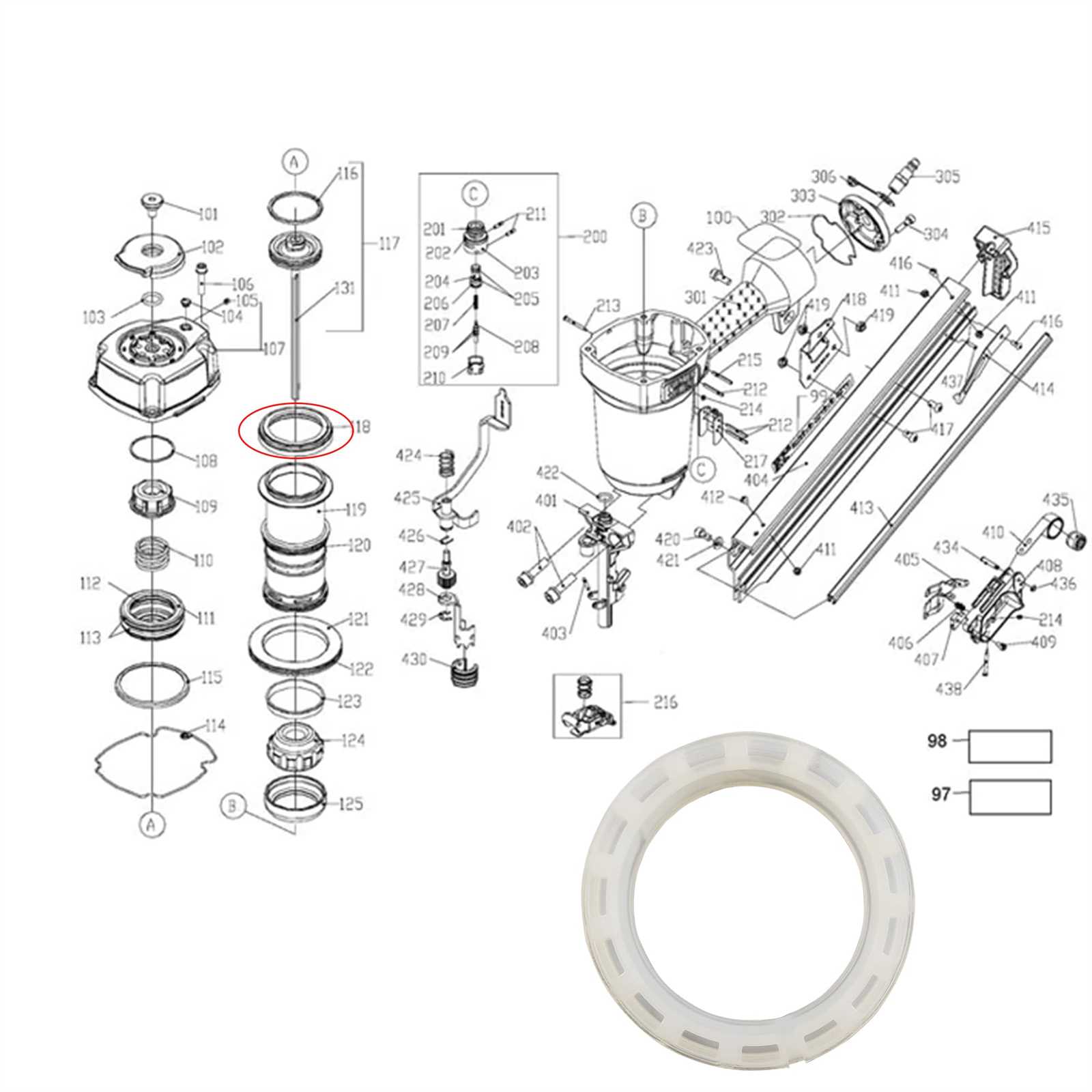 porter cable fr350a parts diagram