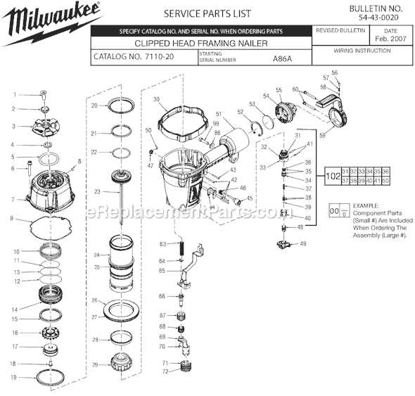 porter cable rn175 parts diagram