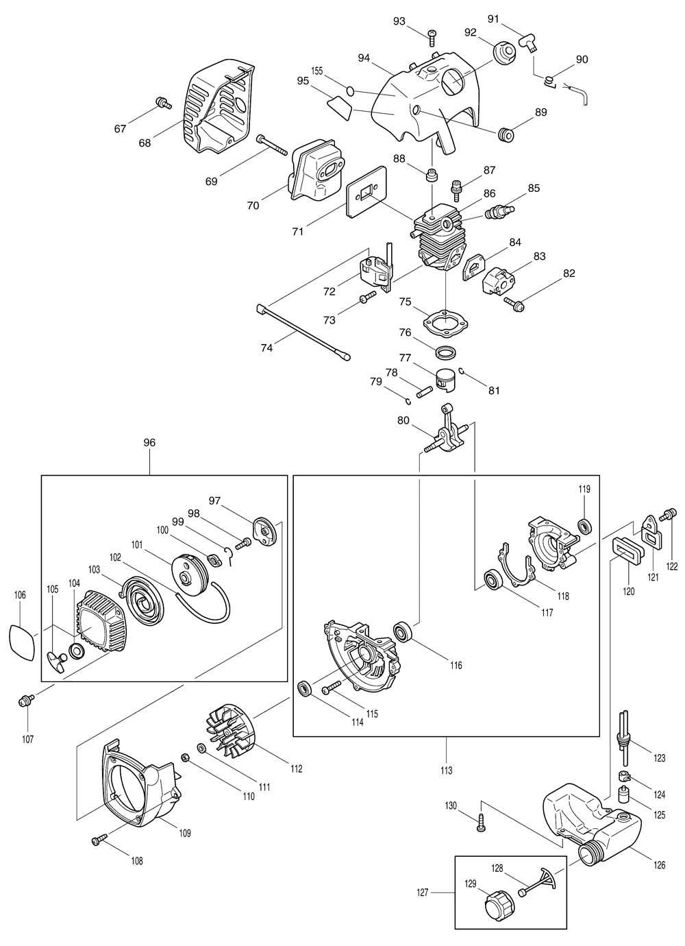 poulan pro 260 chainsaw parts diagram